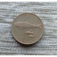 Werty71 Словения 1 толар 1992 Рыба Кумжа