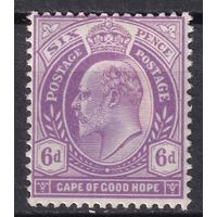 19.BrK. Великобритания. Колонии. Мыс Доброй Надежды. Эдуард VII. Стандарт. 6P 1902 г. Mi.#59.