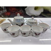 С 1 рубля!!! Сервиз чайный, фарфор. 1980-е.