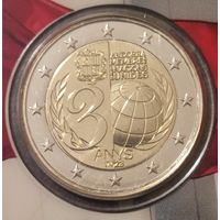 Андорра 2 евро 2023 г. 30 лет вступления Андорры в ООН.