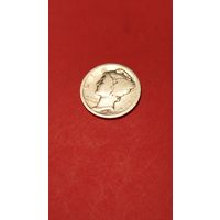 0,10 центов (дайм) 1923 серебро. С рубля. вайбик (10)