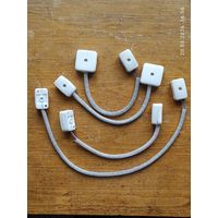 Контактные коробки соединенные проводом в оплётке 20 и 40см, 4 штуки с 1 рубля