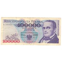 Польша, 100000 злотых, 1993г, серия A