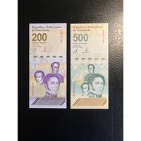 Венесуэла 200+500 боливаров образца 2024 года UNC сер А последние