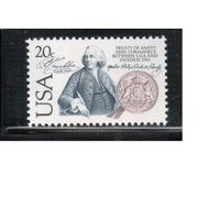 США-1983, (Мих.1615) , **  , США-Швеция, Франклин, (одиночка),