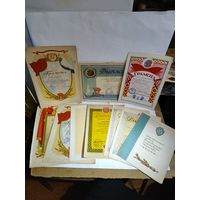 Спортивные грамоты конца 40 начала 50 годов,на одного человека.