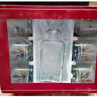 Набор хрустальный Италия графин и 6 стаканов новый