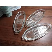 Блюдо, тарелка, селедочница, стекло, СССР.