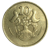 Кипр 10 центов, 1988