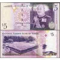 Тонга 5 долларов образца 2009 года UNC p39(2) серия А
