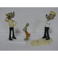 Редкость. "Ну, погоди". "Волк и заяц". Мультфильм. Статуэтка. Сувенир. СССР. Цена за 2 шт.