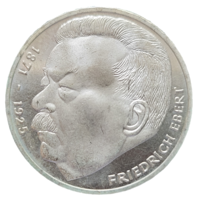 5 марок 1975 J Фридрих Эберт! Штемпель! Серебро 11.2 грамма 625 пробы! ВОЗМОЖЕН ОБМЕН!