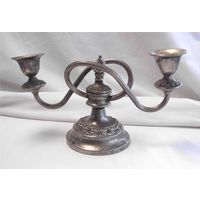 Подсвечник на две свечи Серебрение 02