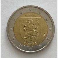 2 евро Латвия 2016 Историческая область Видземе
