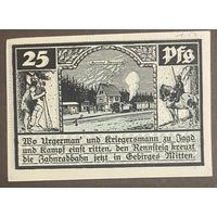 Нотгельд 25 пфеннигов 1921 год. Шмидефельд-ам-Реннштайг. Веймарская республика