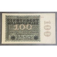 Банкнота 100 миллионов марок. 1923 год. Веймарская республика. С рубля без МЦ.