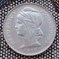 Португалия 50 сентавос 1913 года, UNC. Серебро! Сторгуй за свою цену, предложи обмен! Y70-2