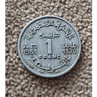 Марокко 1 франк, 1370 (1951)