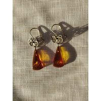 СЕРЬГИ С  ЯНТАРЁМ