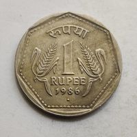 Индия 1 рупия 1986 г.