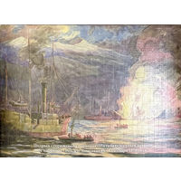 Открытка "Подрыв сторожевого парохода "Интибах" минным катером с парохода "Вел. Кн. Константин" 13 января 1878 года" 12