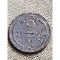 Распродажа - 2 геллера 1911г.,Франц Иосиф 1