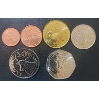 Гамбия 1, 5, 10, 25, 50 бутут и 1 даласи (6 монет) 1998-2016 UNC