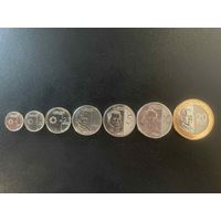 Филиппины полный набор монет 1,5,25 сентимо 1,5,10,20 песо 2017-2020 UNC