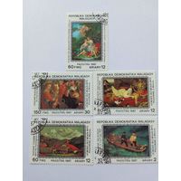 Марки  Живопись   Мадагаскар   1987     5 шт. -  4,00 руб.