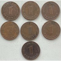 Германия 1 пфенниг 1950 г. F. Цена за 1 шт.