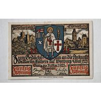 1921 год 50 пфеннигов  Германия