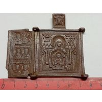 Складень "Оранта.Знамение",без одной створки.Предположительно 19 век