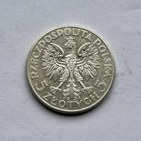 Монета СЕРЕБРО Польша 5 злотых 1934 год Ядвига ОТЛИЧНЫЕ