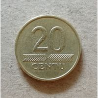 Литва 20 сентов 1997 год, KM# 107 ю