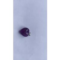 Подвеска аметист "сердце", 1,5 см