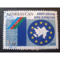 Азербайджан 2011 флаг, 10 лет вступления в Евросоюз Mi-3,5 евро гаш.