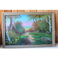 Картина "Вечереет", холст на подрамнике, Р .50.0х32.5см