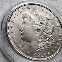1 доллар США. 1921 года. Морган. Серебро.900 пр.