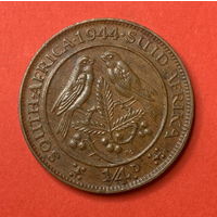 ЮАР, колония Англии, 1/4 пенса 1944г.