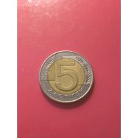5 злотых 2010 года. С рубля.