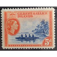 Британские колонии. Острова Гилберта и Эллис 1956 SG49 MLH