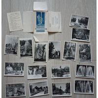 Набор фотоснимков ч/б 6х9см 16шт Петродворец СССР