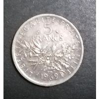 5 франков 1969 г. Год пореже