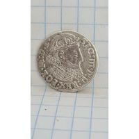 С 1 РУБЛЯ ! МОНЕТА 3 ГРОША  ВКЛ ПОЛЬША  СРЕДНЕВЕКОВЬЕ СИГИЗМУНД lll 1624 ГОД