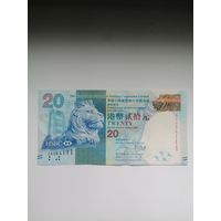 Гонконг 20 долларов UNC 2010 г с рубля