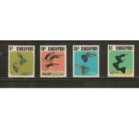 Сингапур-1974 ,(Мих.209-212)  **  Морская  Фауна, Рыбы, (полная серия)