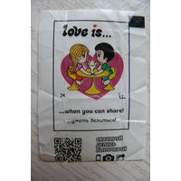 Вкладыш, жевательная конфета, Love is ... Любовь это ... (цена за 1 шт.) номер 24.