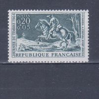 [768] Франция 1964. Почта.Гонец.Лошади на почтовых марках. Одиночный выпуск. MNH