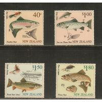 Новая Зеландия-1997(Мих.1606-1609) , ** , Морская фауна,Рыбы, Рыбалка(полная серия)