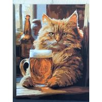 КАРТИНА "В БАРЕ". холст, акрил. 40 х 50.